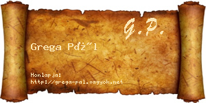 Grega Pál névjegykártya